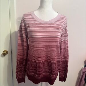 Chic Striped Ombre Sweater in Pink